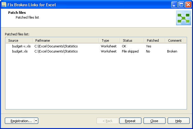 Patch files list - broken