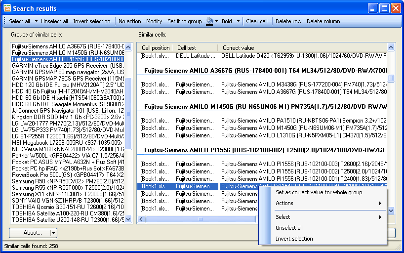 Screenshot for <b>Similar Data Finder</b> for Excel 1.1.5